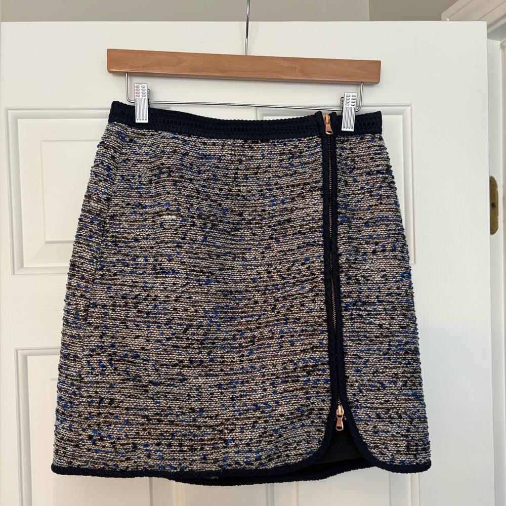 J. Crew Navy tween Satin-lined skirt